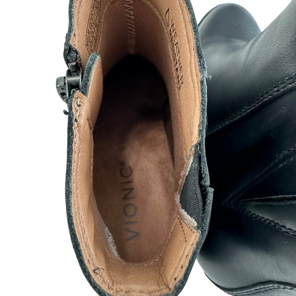 Vionic Madeline Black Leather Block Heel Ankle Booties Women’s Size Size 5 - Picture 11 of 16